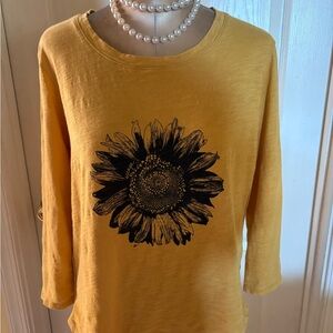 ESCAPE by Habitat ClothesYellow Sunflower Print Women's Tee